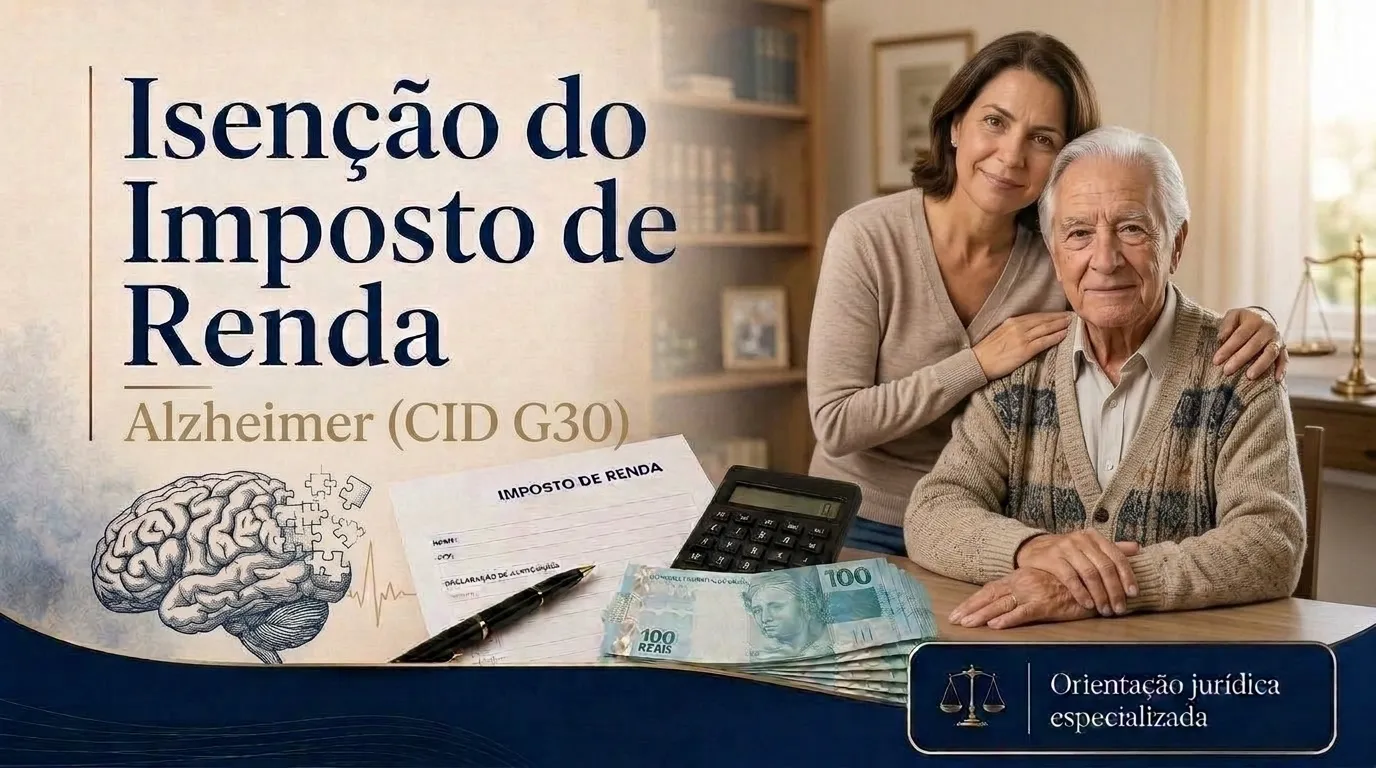 Capa do guia do CID G30: isenção do imposto de renda no Alzheimer, idoso com a filha